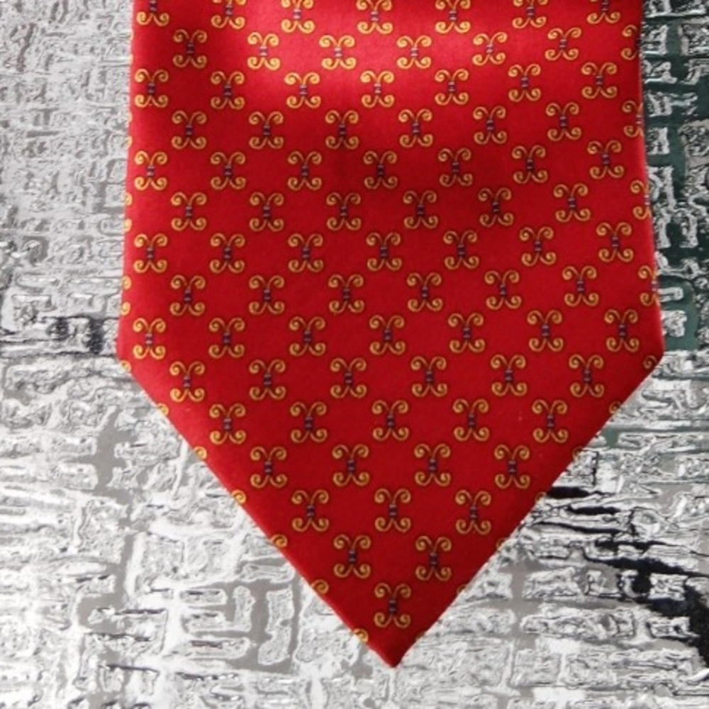 SINSABANG Elegant Tangerine Gold Patterned Men's 60" Tie 100% Silk